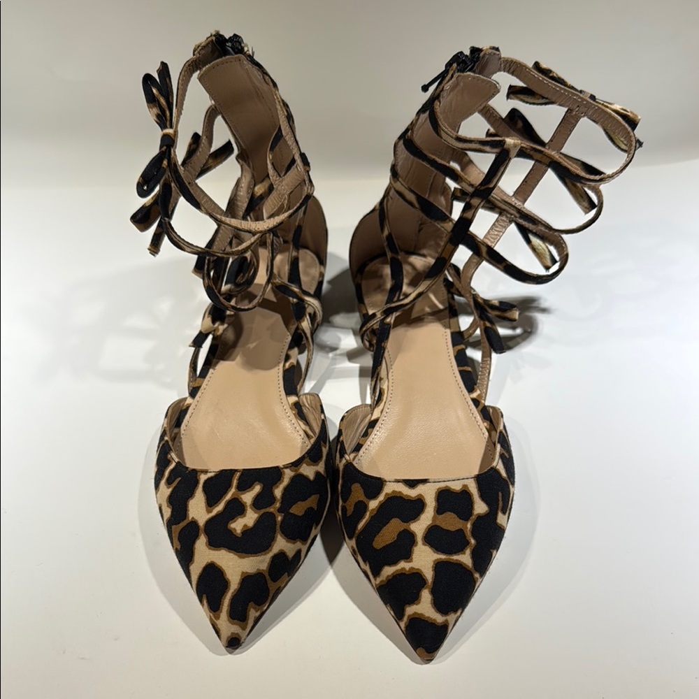 J. Crew Brown and Black Heels with Strappy Design
